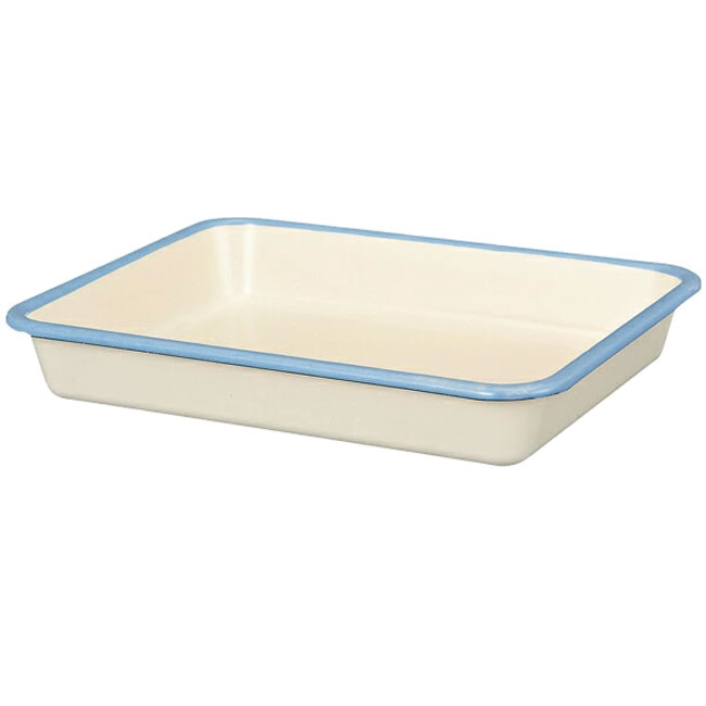 富士ホーロー BMS ビームス ホーロー バット LL 15取【角バット 揚げ物 ほうろう 調理ツール 琺瑯 キッチン用品 縁赤 縁青】 ホワイト