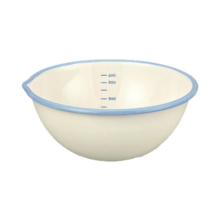 富士ホーロー BMS ビームス ホーロー 片口 ボウル 15cm 0.8L【琺瑯ボール 片口 調理ツール ボール ほうろう 縁赤 縁青 キッチン用品】 ホワイト