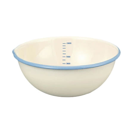 富士ホーロー BMS ビームス ホーロー 片口 ボウル 18cm 1.2L【琺瑯ボール 片口 調理ツール ボール ほうろう 縁赤 縁青 キッチン用品】 ホワイト