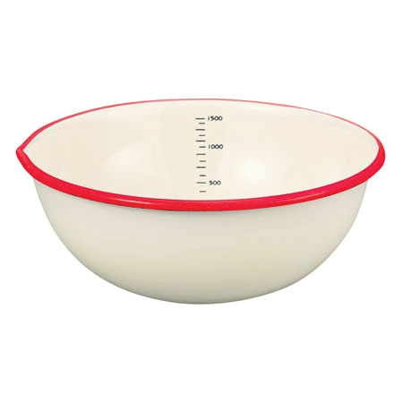 富士ホーロー BMS ビームス ホーロー 片口 ボウル 20cm 1.7L【琺瑯ボール 片口 調理ツール ボール ほうろう 縁赤 縁青 キッチン用品】 レッド