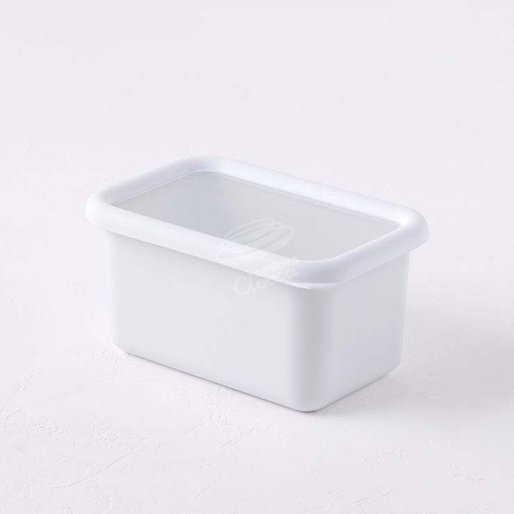 富士ホーロー コンテ 深型容器 角型 S KE-DS.LW【ホーロー 琺瑯 容器 ホーロー容器 保存容器 ストッカー 直火 耐熱 キッチン用品 オーブン調理】 リリーホワイト