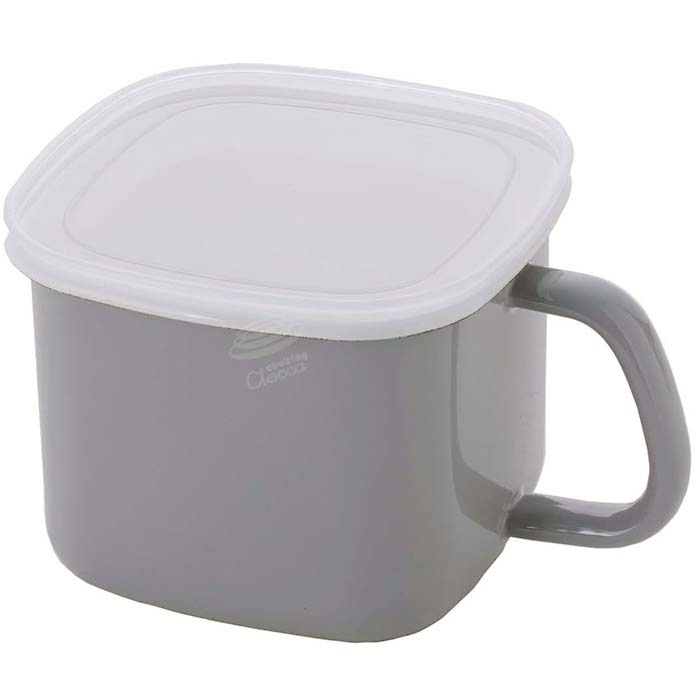 富士ホーロー 味噌ポット【ホーロー容器 みそ容器 ホーロー みそポット 琺瑯容器 保存容器 密閉 ストッカー 持ち手 キッチン用品 便利 直火 オーブン】ライトグレー