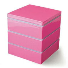 福井クラフト パーティボックス15cm 3段 シール蓋付き【重箱 行楽重 お重 お弁当箱 三段重 ランチボックス 運動会 ピクニック おせち モダン おしゃれ キッチン雑貨 日本製】 ピンク