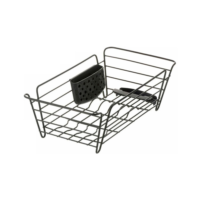 Lacour ラクール ディッシュドレイナー S ダーク22401-4 22402-1【水切りラック かご シンク上 スリム リッチェル Richell】 ダークグレー