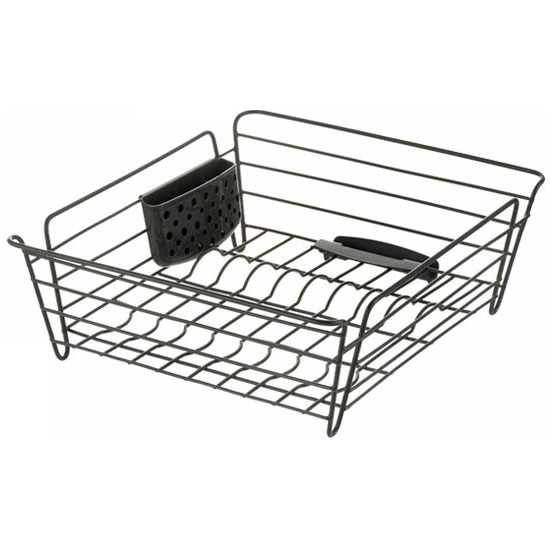 Lacour ラクール ディッシュドレイナー L ダーク22411-3 22412-0【水切りラック かご シンク上 スリム リッチェル Richell】 ダークグレー