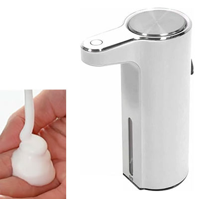 EKO アロマ ソープディスペンサー 自動 泡 液体 充電式 イーケーオー EK6088【キッチン 洗剤 ディスペンサー USB充電 ハンドソープ 食器洗剤 オートディスペンサー 洗面所】 泡ソープ-ホワイト