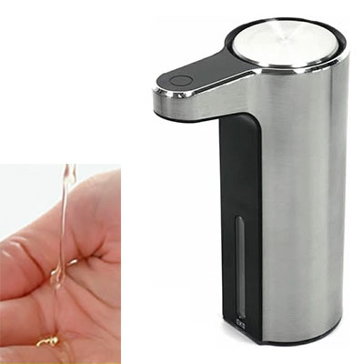 EKO アロマ ソープディスペンサー 自動 泡 液体 充電式 イーケーオー EK6088【キッチン 洗剤 ディスペンサー USB充電 ハンドソープ 食器洗剤 オートディスペンサー 洗面所】 液体ソープｰステンレスカラー