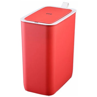 EKO モランディ スマート センサービン 8L 電池式 イーケーオー EK6287-8L【ゴミ箱 自動開閉 センサー 電動 スリム 生ゴミ ダストボックス 長方形 ふた付き センサーゴミ箱 キッチン 洗面所 トイレ におい軽減】 レッド