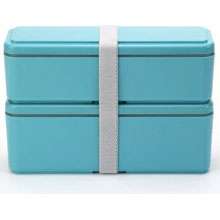 ジェルクール スリム S+L 300ml+400ml 保冷剤一体型ランチボックス 三好製作所【GEL-COOL slim S+L 弁当箱 2段 お弁当箱 保冷ランチボックス 保冷剤付き】マカロンブルー