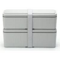 ジェルクール スリム S+L 300ml+400ml 保冷剤一体型ランチボックス 三好製作所【GEL-COOL slim S+L 弁当箱 2段 お弁当箱 保冷ランチボックス 保冷剤付き】オイスターグレー