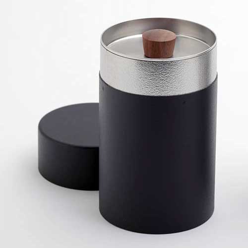 茶き 茶筒 大 全2種 宮崎製作所【ステンレス 日本製】 くろいろ