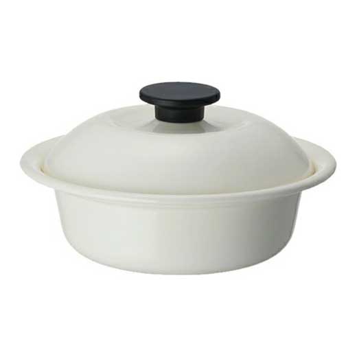 野田琺瑯 ココナベ 個々鍋 小 IH対応 乳白 KO-19MW/渋黒 KO-19BK【ホーロー鍋 琺瑯鍋 一人用鍋 日本製】 乳白